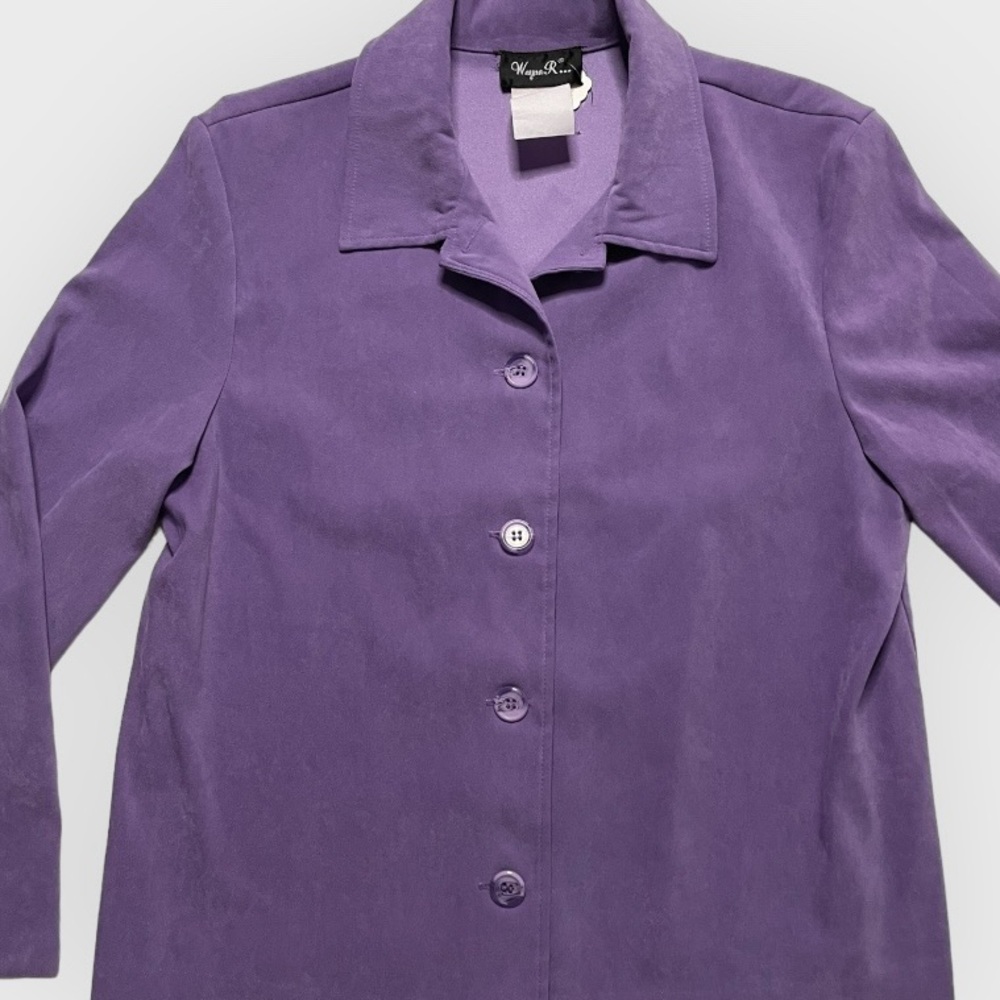 Vintage Wayne R purple button down - Picture 6 of 7